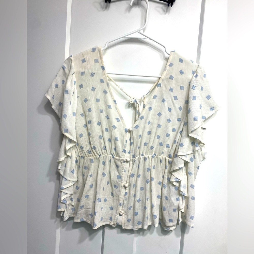 White and blue blouse from Altrd State
